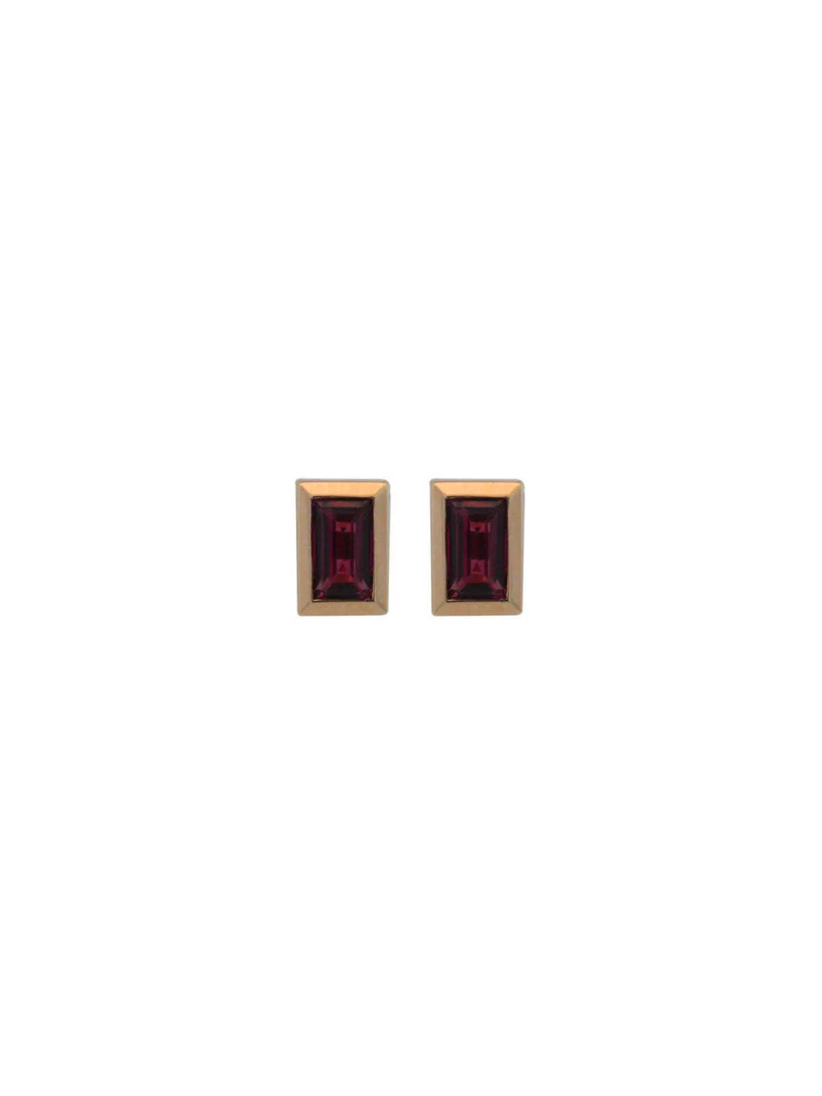 0.55ct Pink Tourmaline 14K Gold Baguette Stud Earrings