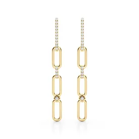 1/4 Ctw Diamond Dangle Earrings In 14K Yellow Gold