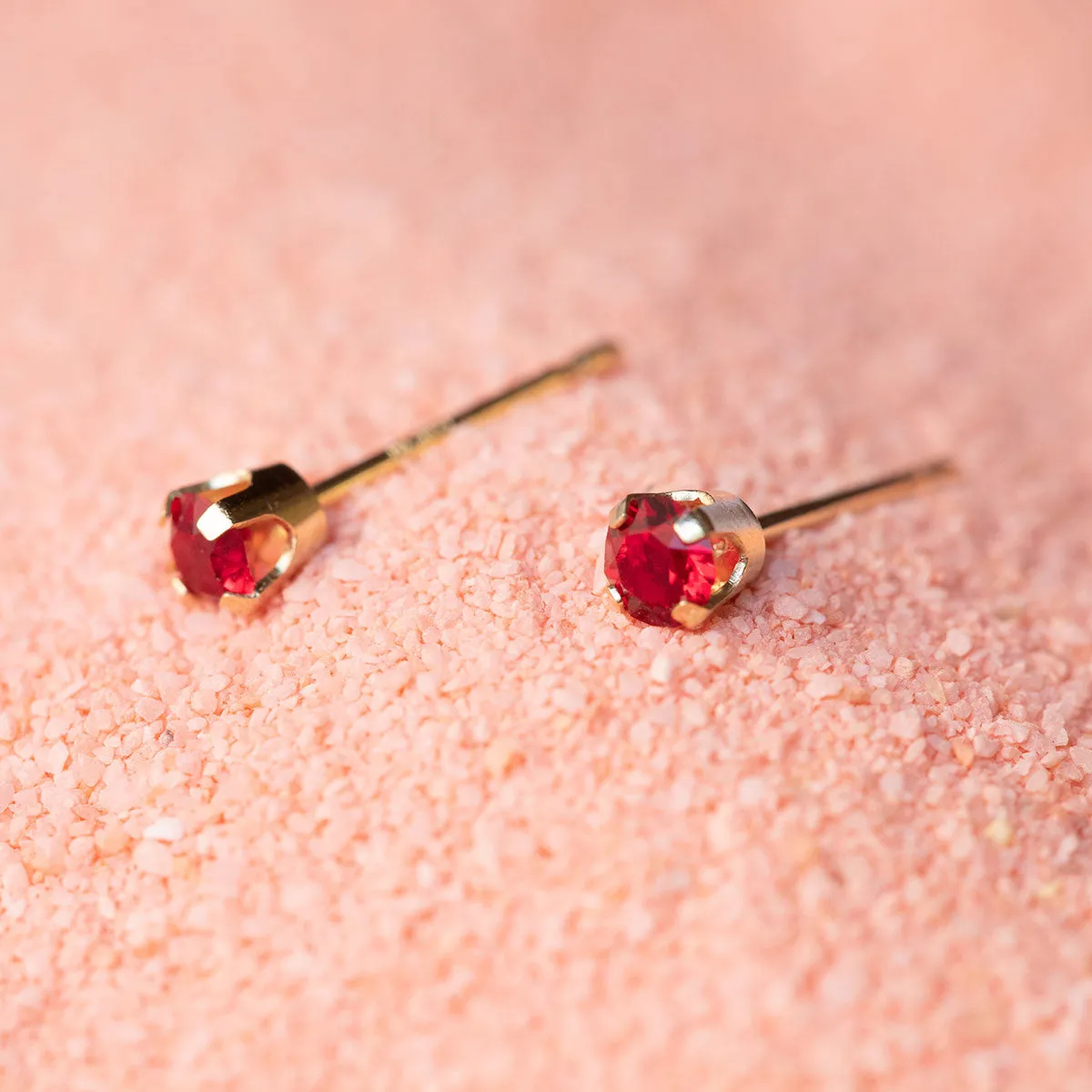 14k Gold Earrings January Birthstone