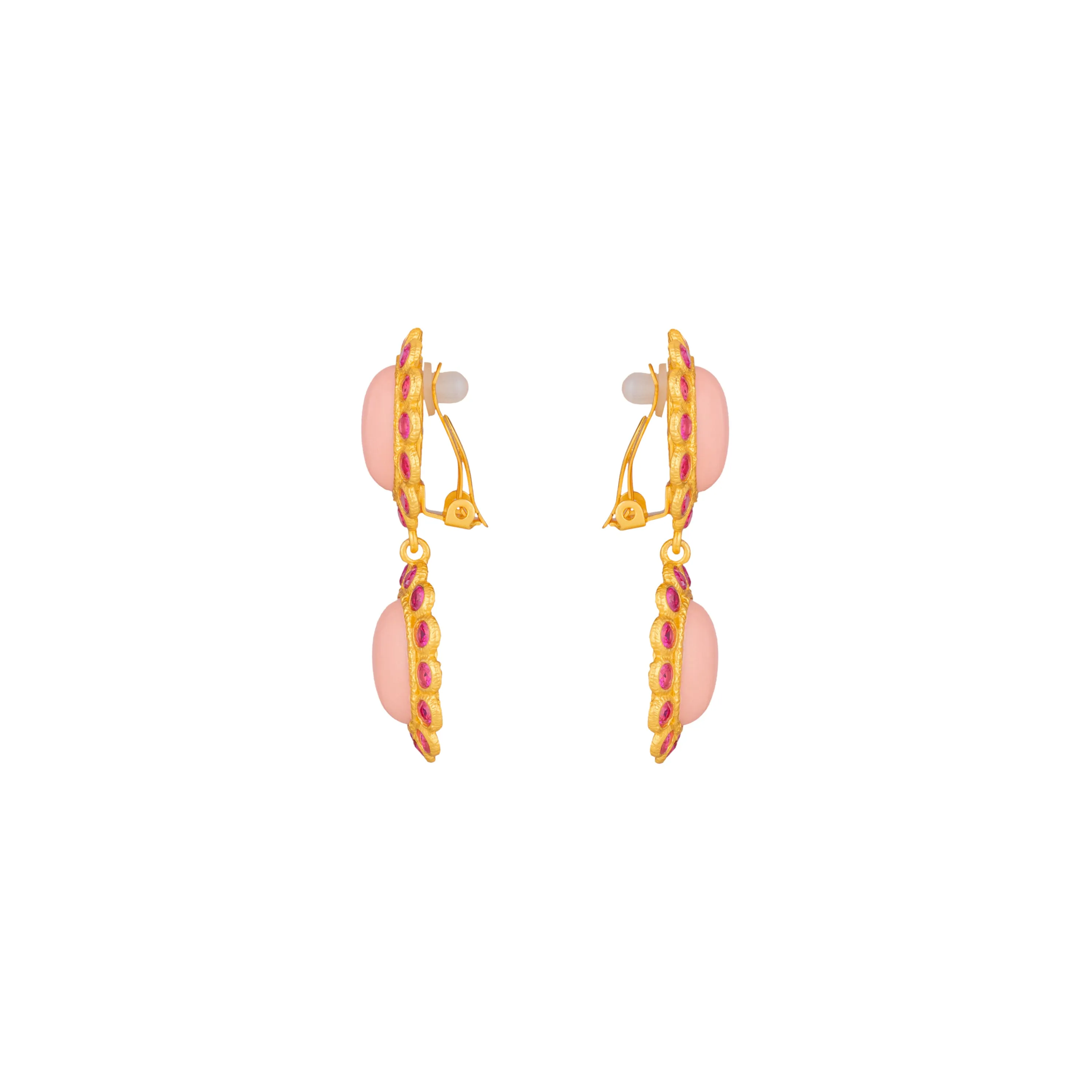 Ada Earrings Pink Coral & Pink Crystal