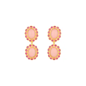 Ada Earrings Pink Coral & Pink Crystal