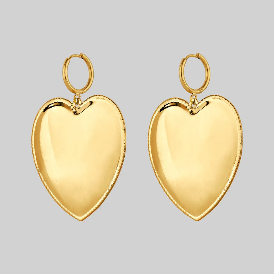 ADMIRE. Large Heart Hoop Earrings - Gold