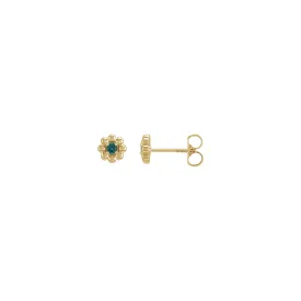 Alexandrite Petite Flower Stud Earrings