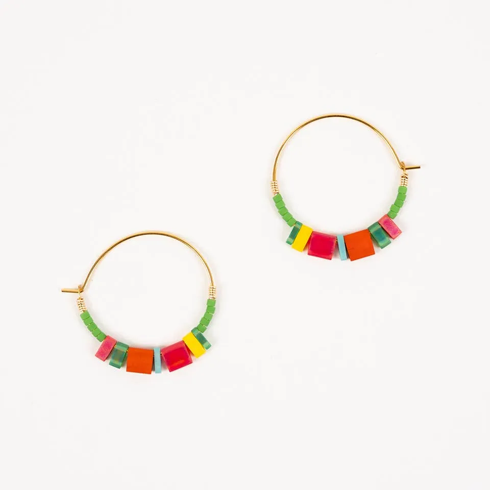 Altiplano - Tila Hoop Earrings: Creamy