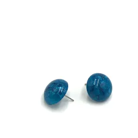 Aqua Capiz Lucite Stud Earrings *