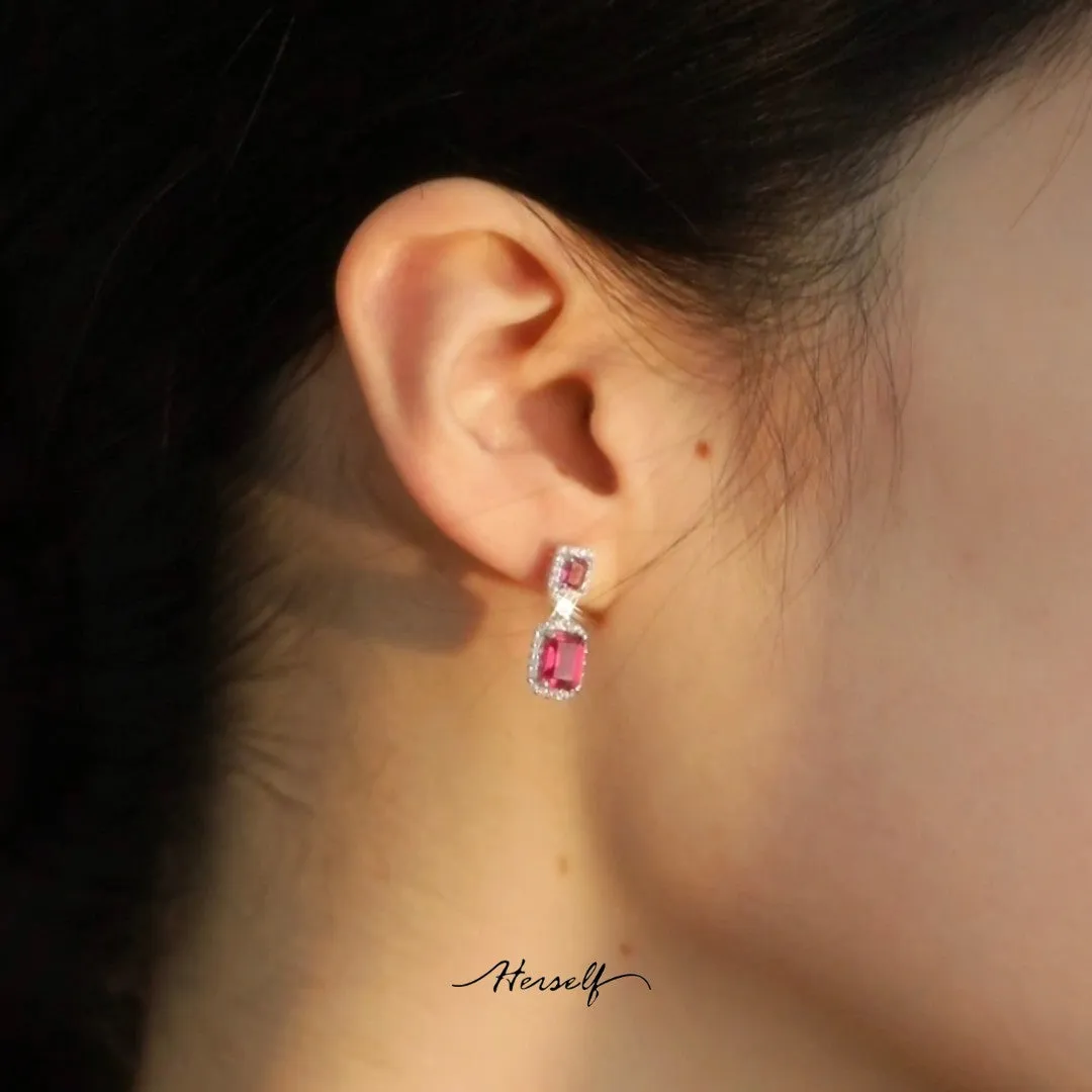 Aria Symmetrical Ruby Earrings