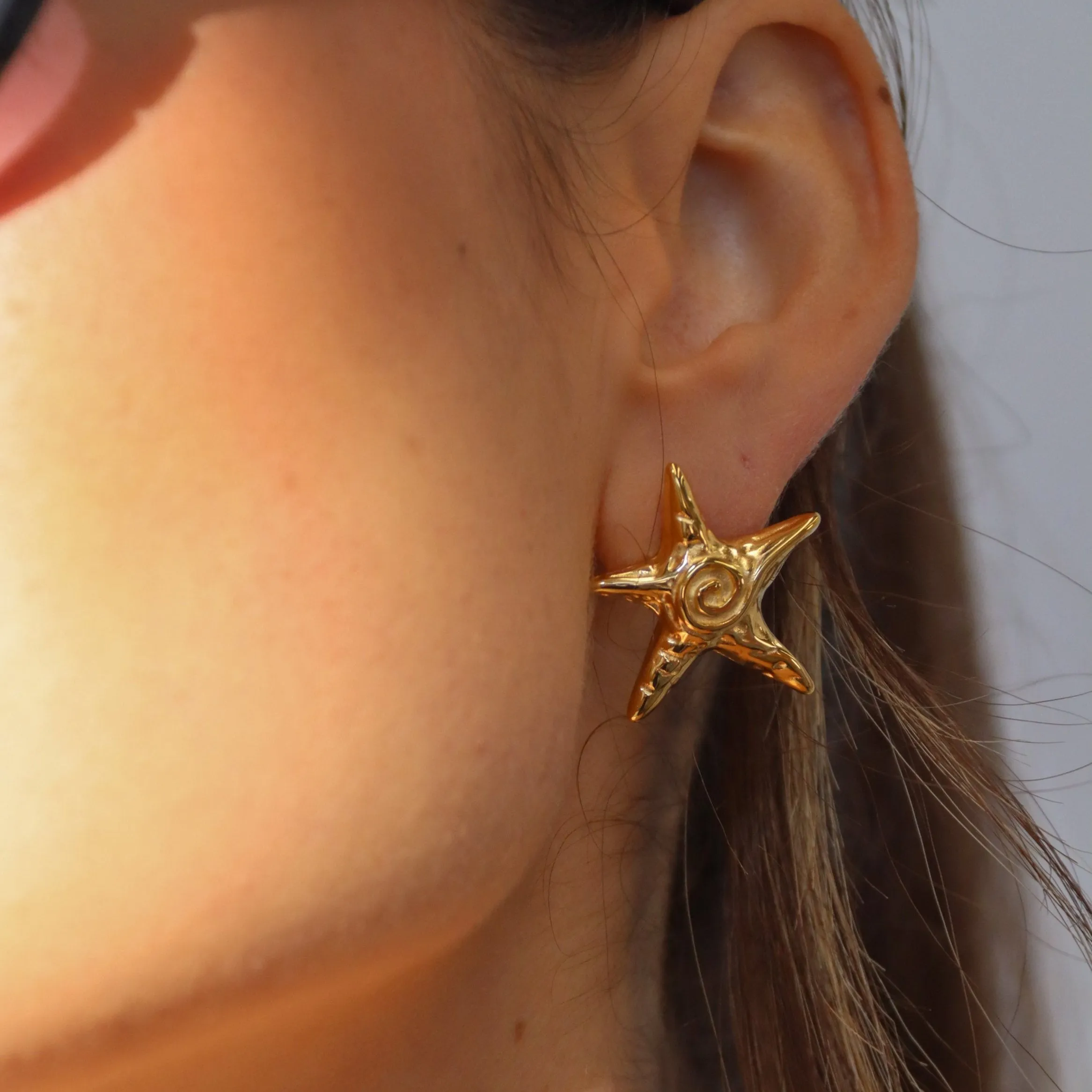 Astra | Statement Gold or Silver Star Statement Earrings