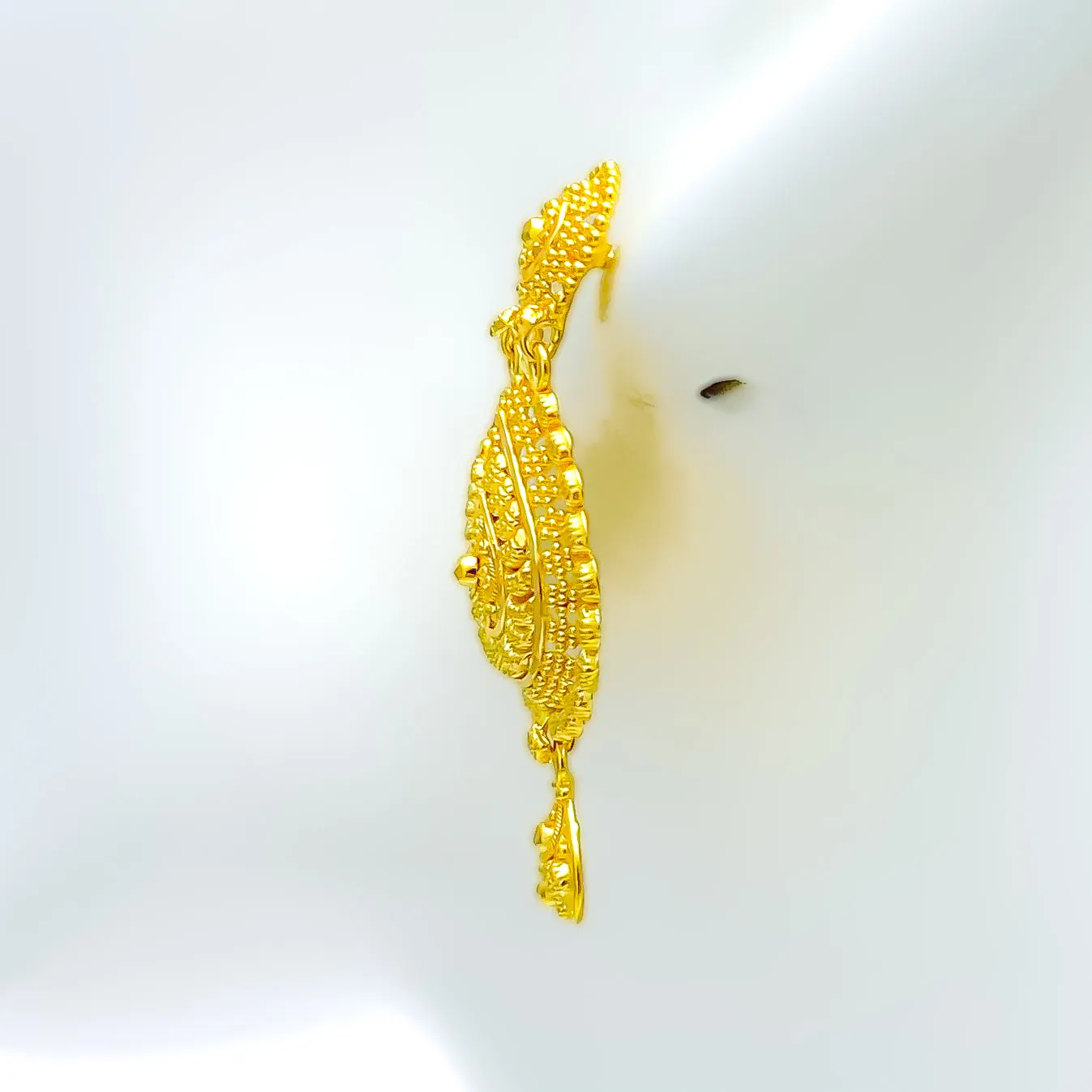 Elegant 22K Gold Floral Drop Earrings