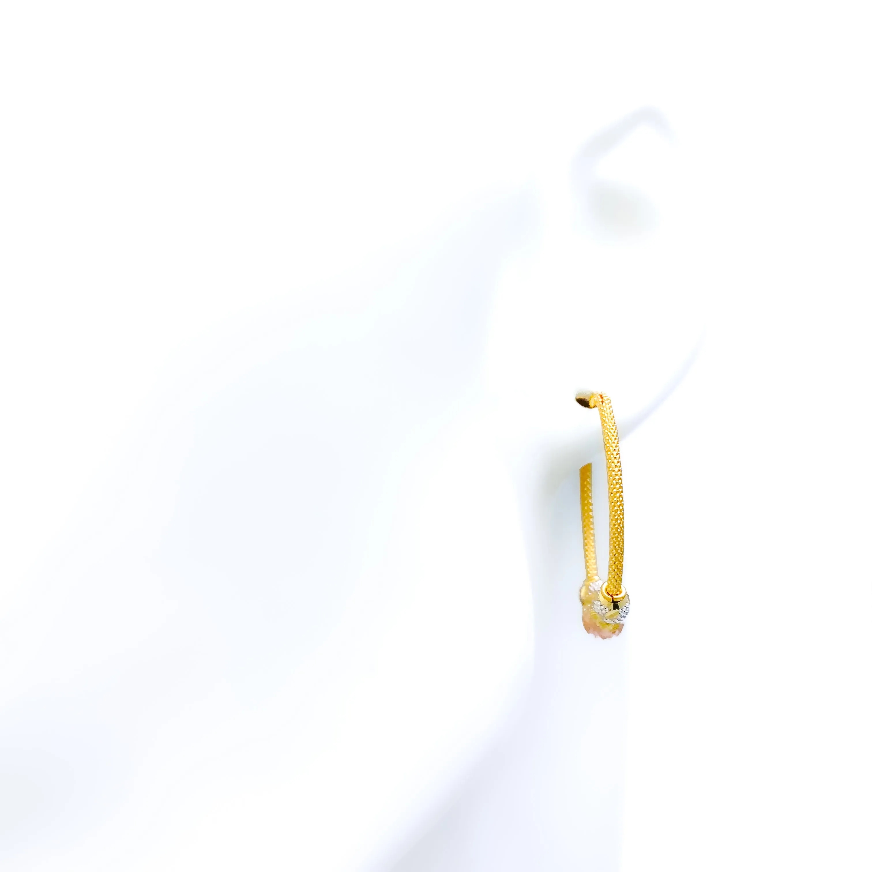 Attractive Multi-Tone 22K Gold Bali Earrings