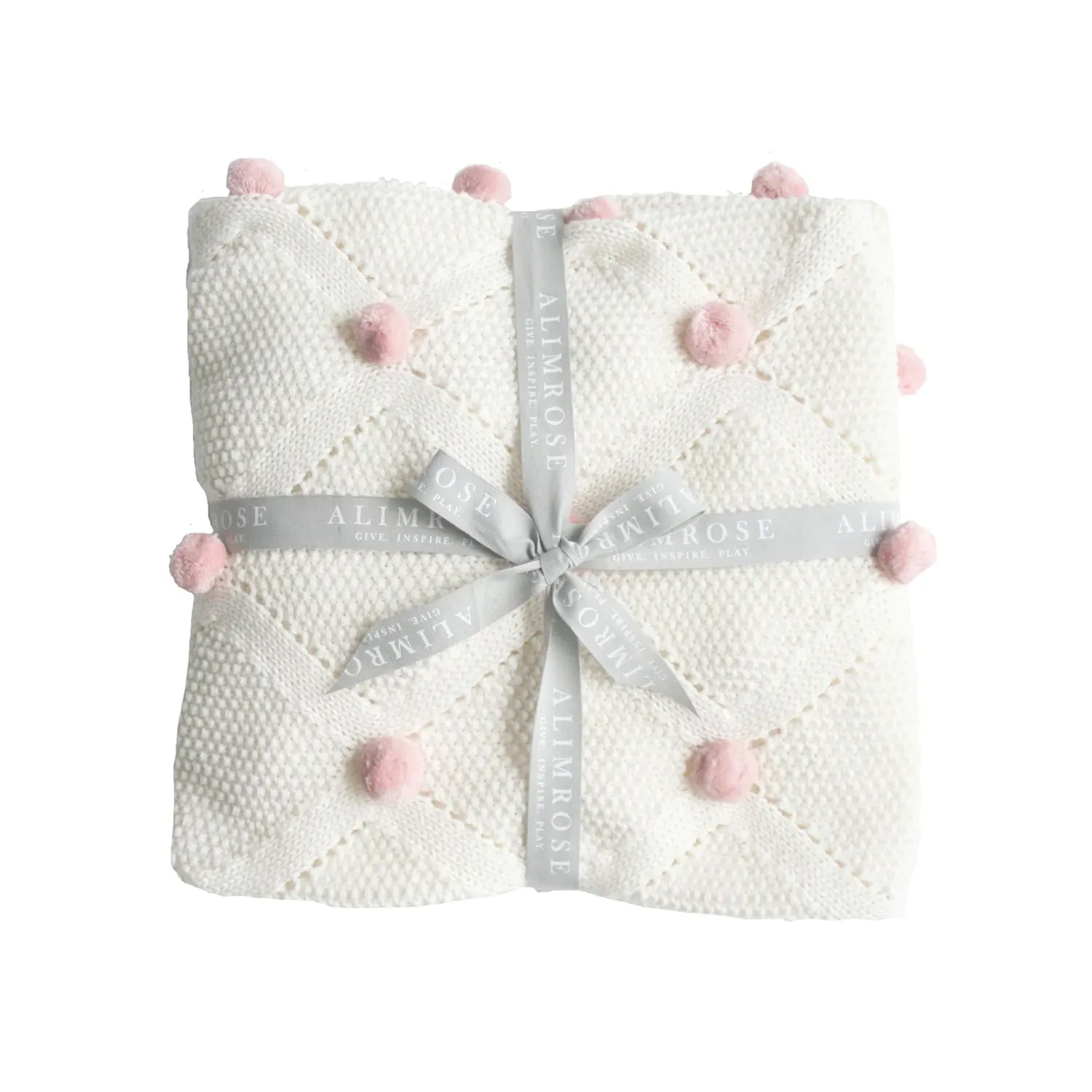 Baby Blanket Pom Pom Pink