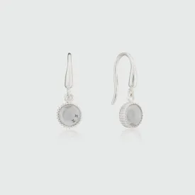 Barcelona Silver August Green Amethyst Birthstone Hook Earrings