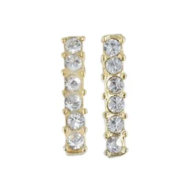 Beaded Bar 18K Gold Post Studs