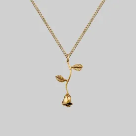 BELLADONNA. Rose Stem Charm Necklace - Gold