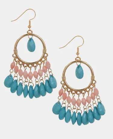 Boho Beaded Dreamcatcher Dangle Earrings (4 Colors)