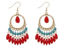 Boho Beaded Dreamcatcher Dangle Earrings (4 Colors)