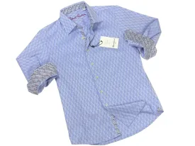 Boy's Sport Shirt 21287 Blue Jaquard Check