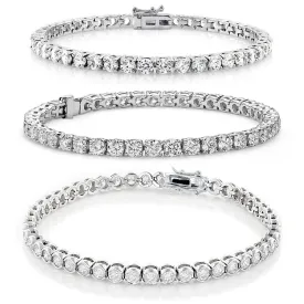 Cate & Chloe Bracelet Pack of 3 - Olivia, Joelle, Kaylee White Gold Plated Tennis Bracelet for Women