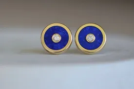 Compass Stud Earrings in Lapis