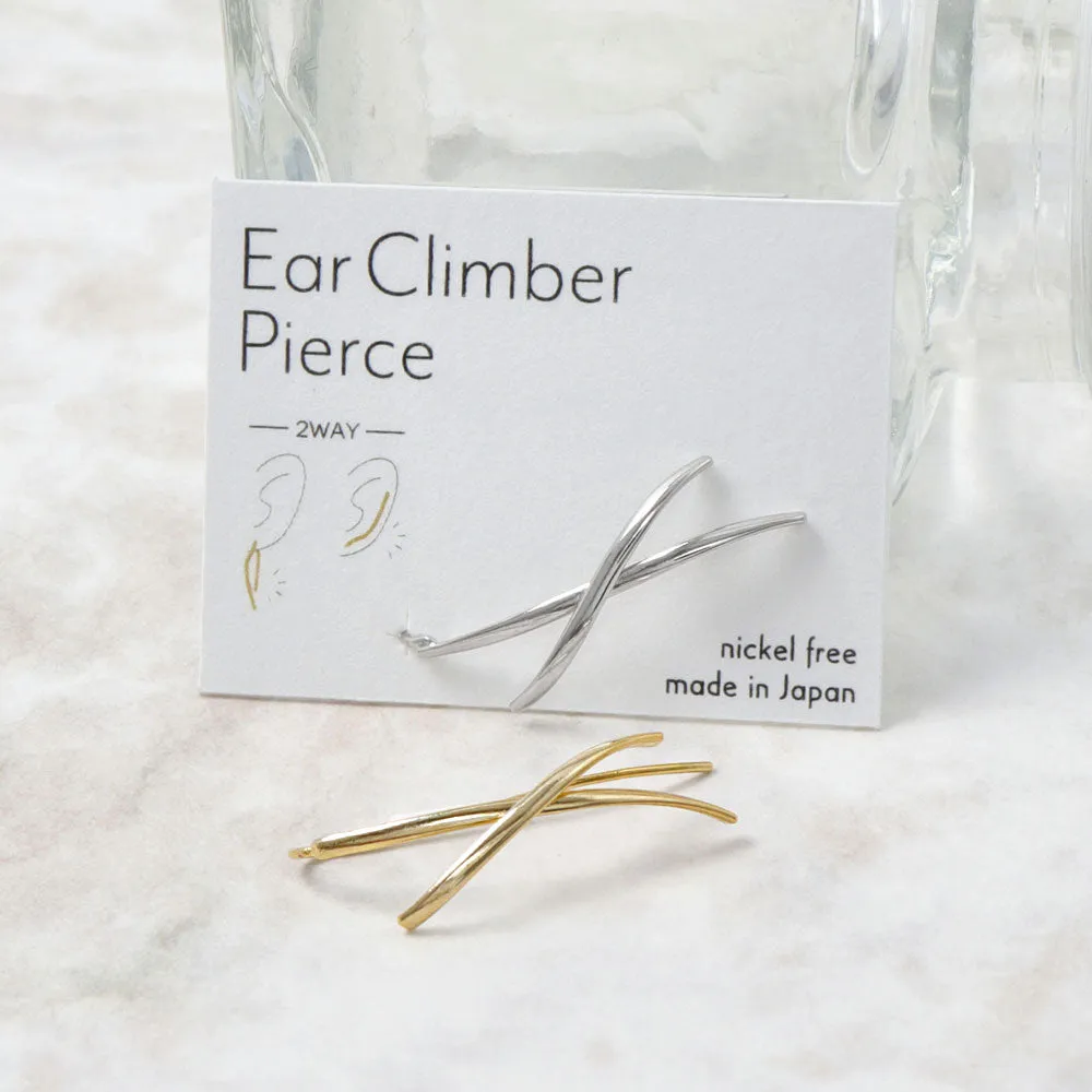 Cross Two Way Climber Earring