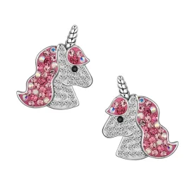 Crystal Unicorn Stud Earrings