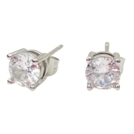 Cubic Zirconia Silver Stud Earrings