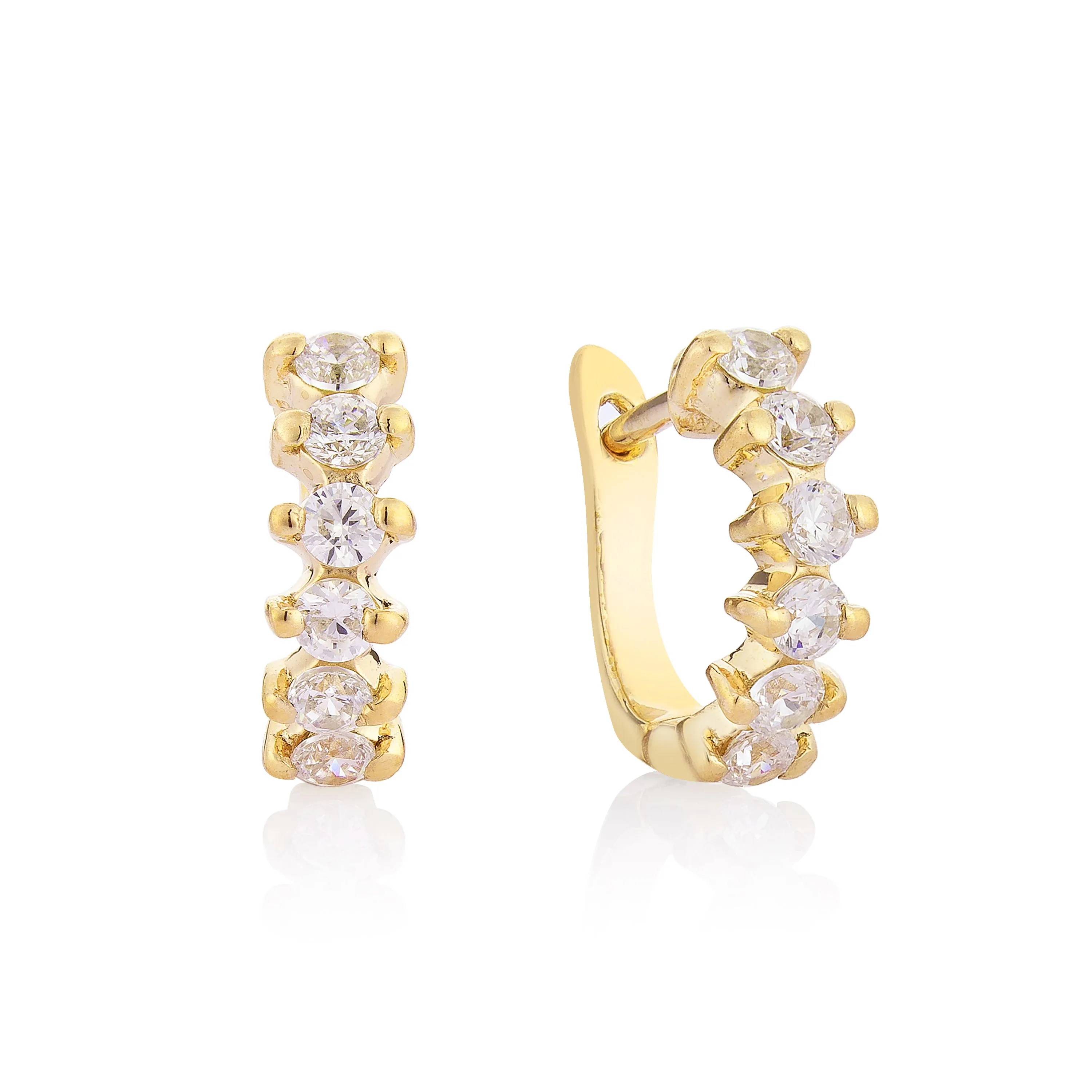 Diamond hoop Earrings - Gold