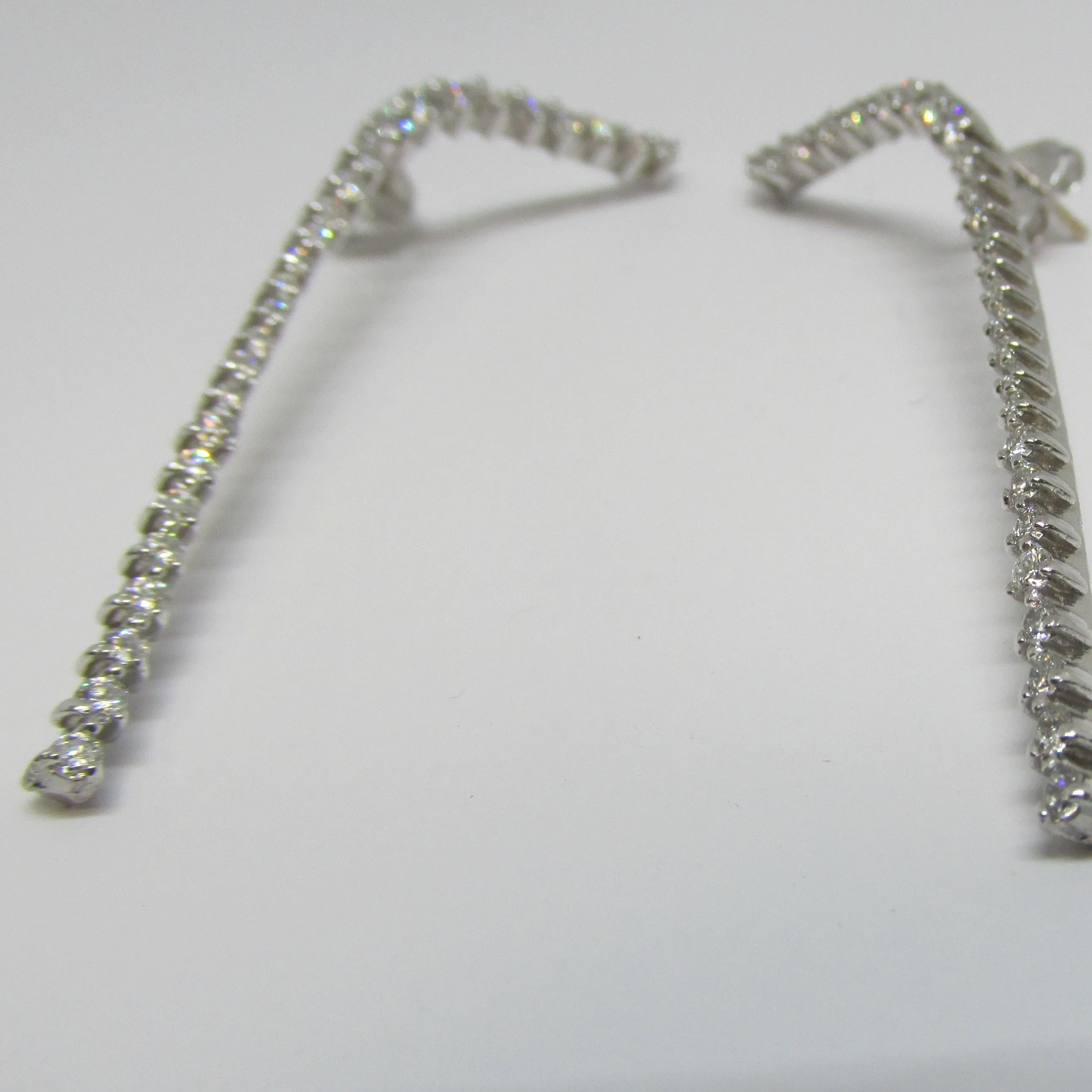 Diamond Strip Earrings 1 carat