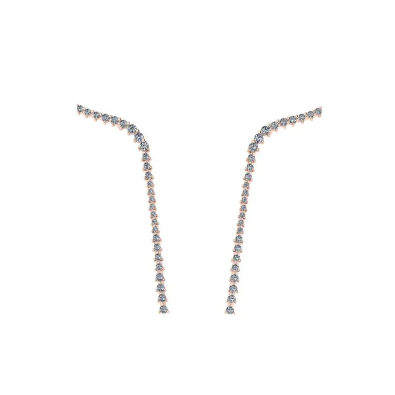 Diamond Strip Earrings 1 carat