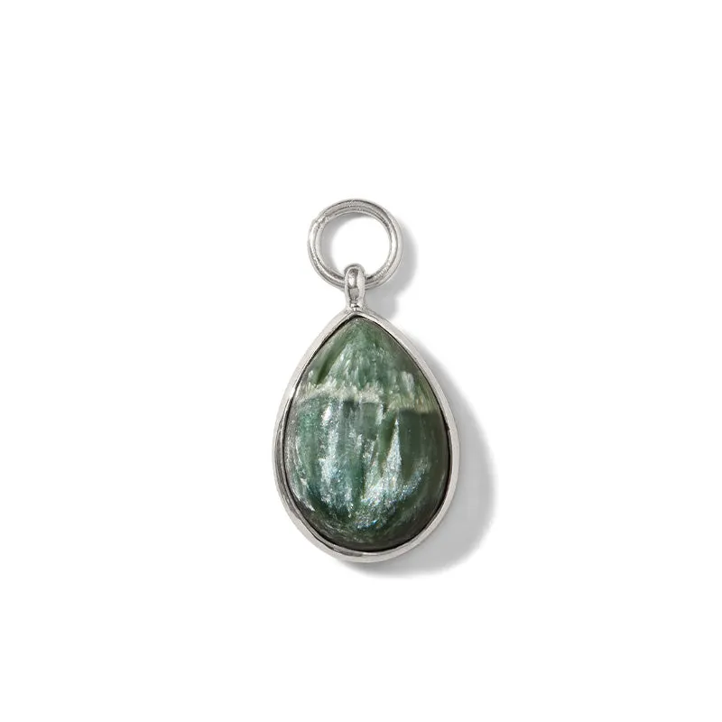 Droplet Charm, Seraphinite, Silver