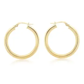 Duo Solid 9ct Yellow Gold Classic Hoops (15mm)