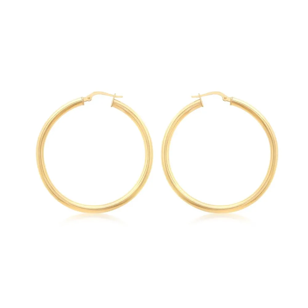 Duo Solid 9ct Yellow Gold Classic Hoops (23.50mm)