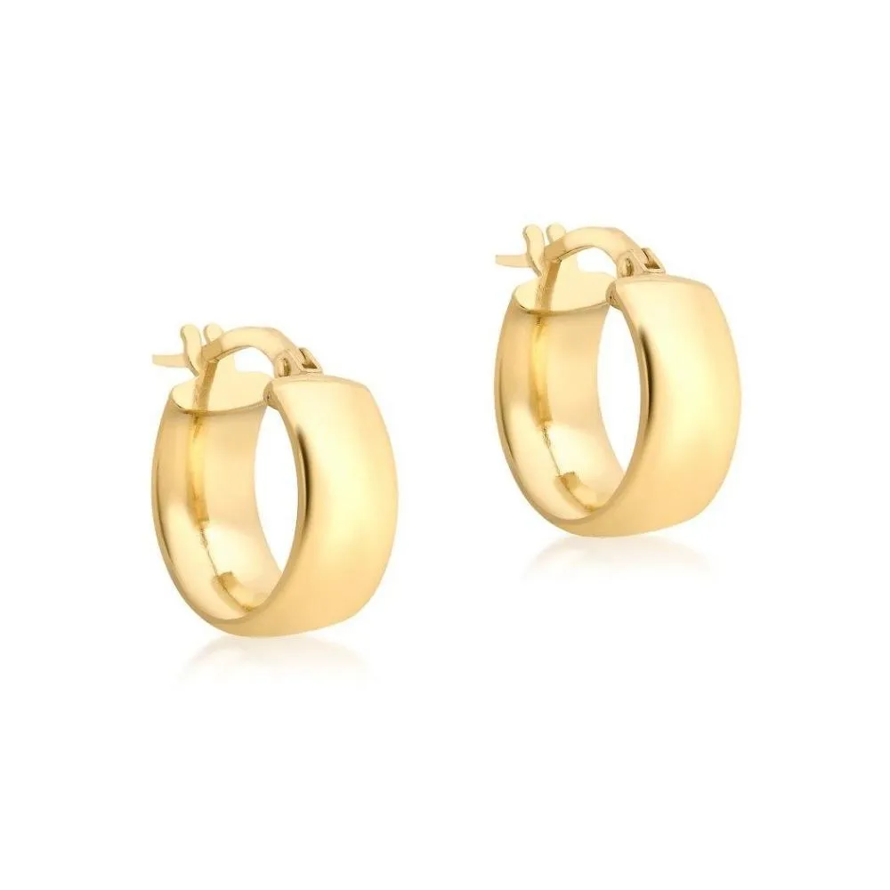 Duo Solid 9ct Yellow Gold Hoops (14mm)