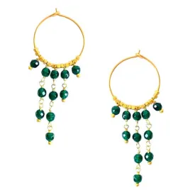 EARRING DANCY HOOP GREEN JADE