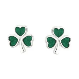 Enamel Shamrock Stud Earrings