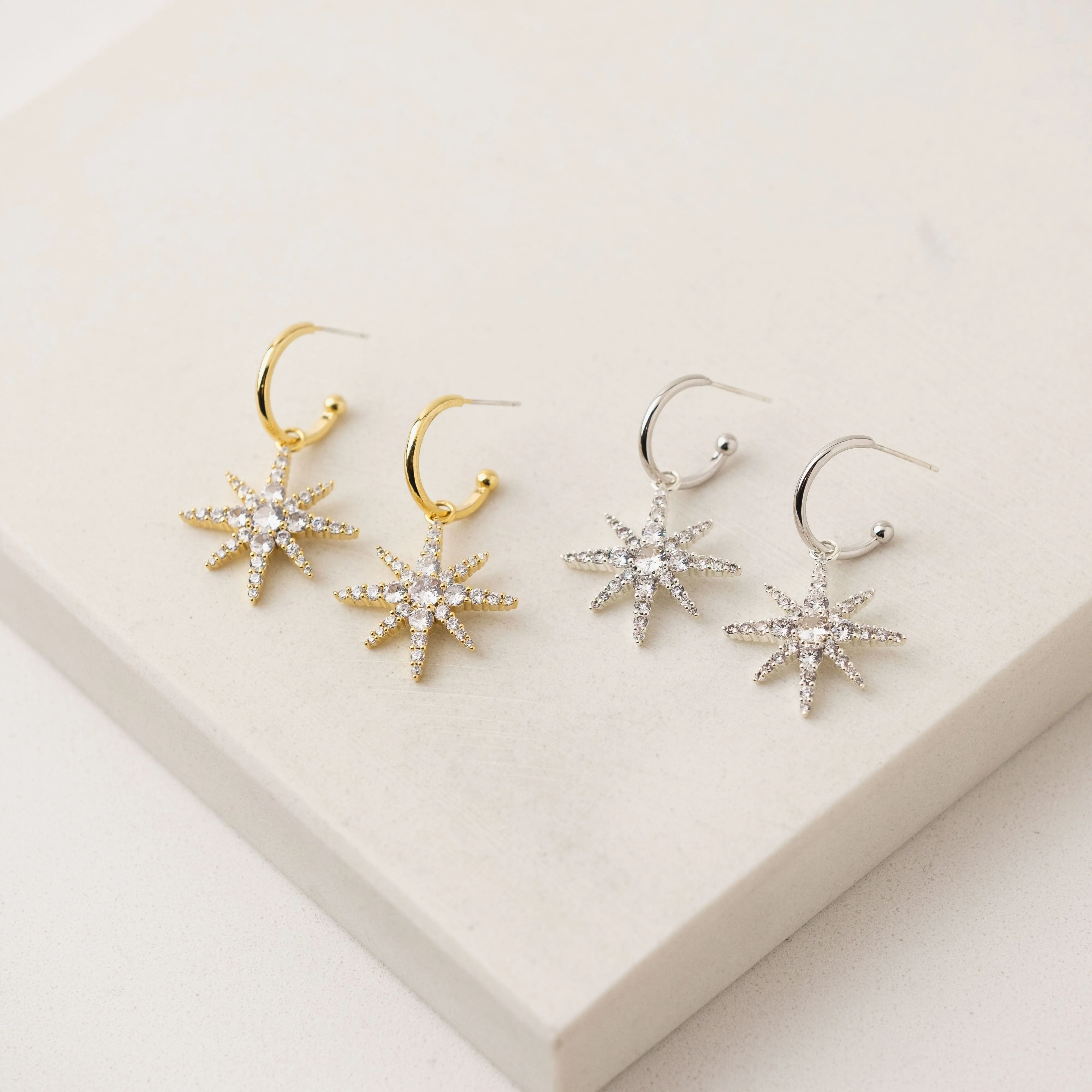 Etoile Star Hoop Earrings Gold