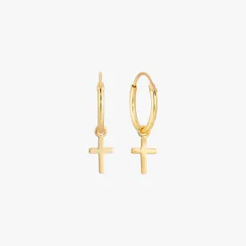 Faith Cross Hoop Earrings