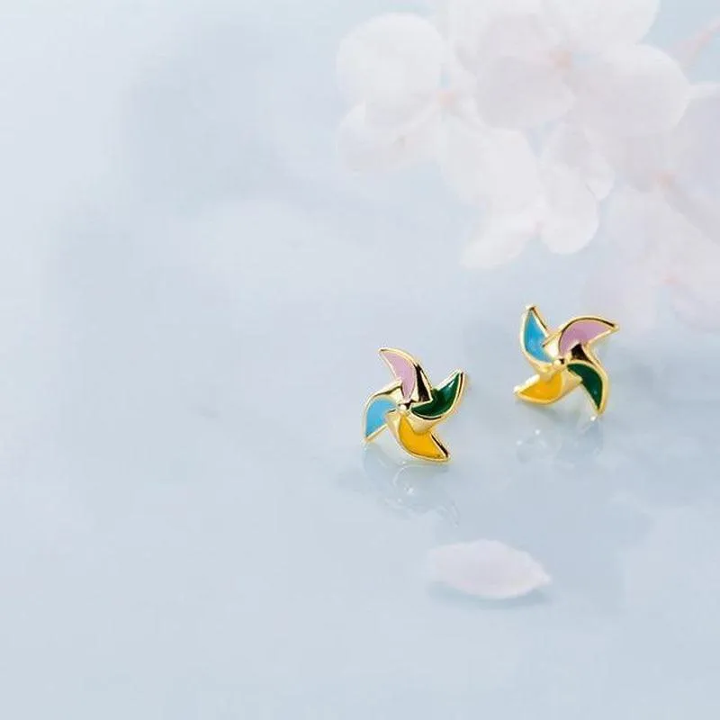 Fancy Multi Color Enamel Studs