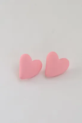 FINAL SALE - Annie Pink Heart Stud Earrings