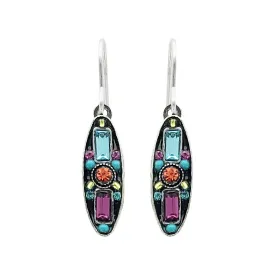 Firefly Designs Colorful Baguette Petite Oval Earrings