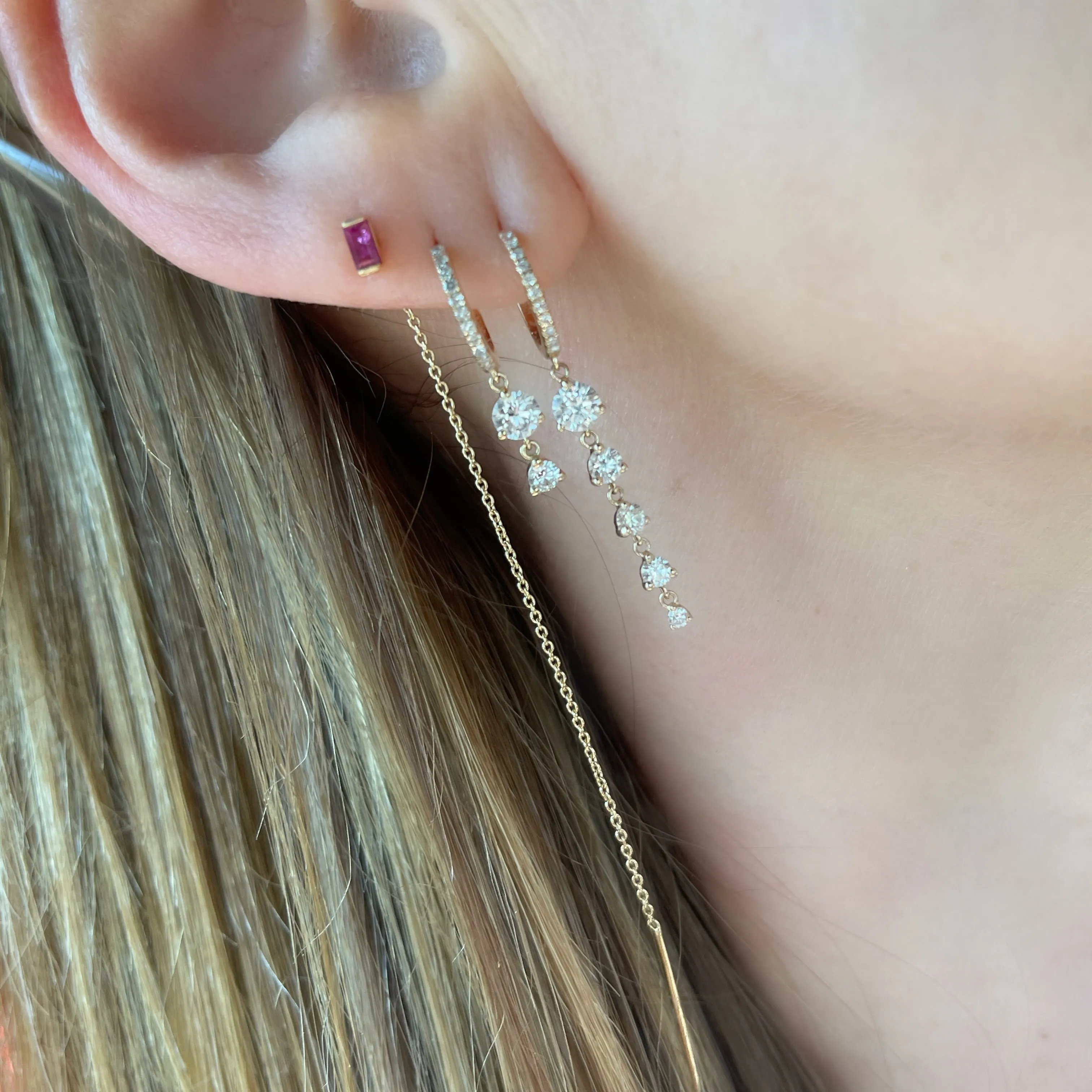 Floating Diamond Drop Earrings