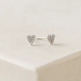 Flutter Heart Stud Earrings Silver