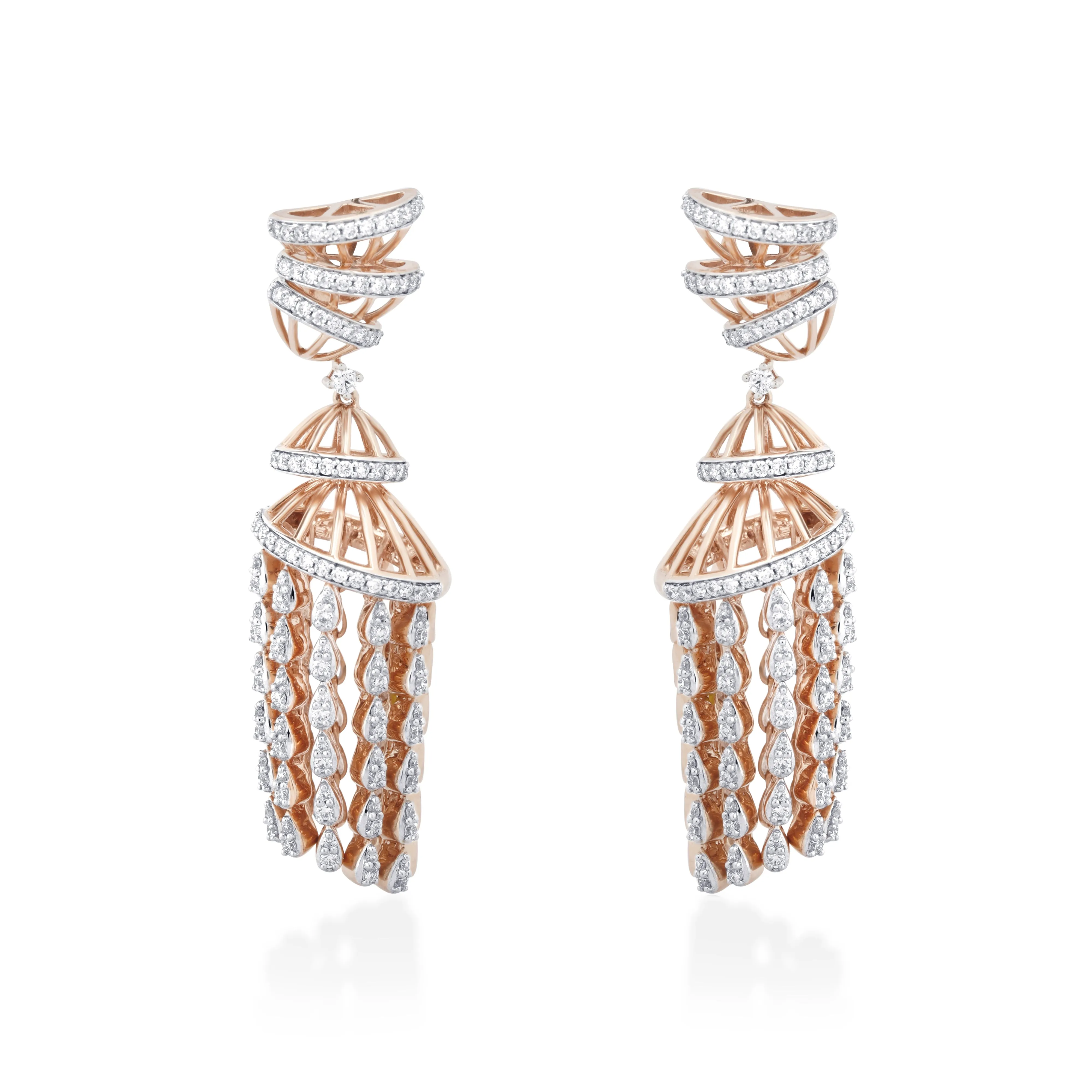 Freeflowing Pirouette Diamond Earrings