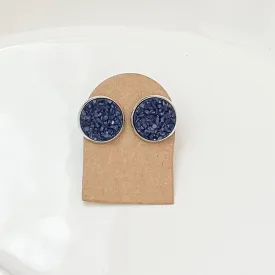 Game Day Blue Druzy Stud Earrings