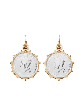 Gold Encased Parliament Coin Earrings