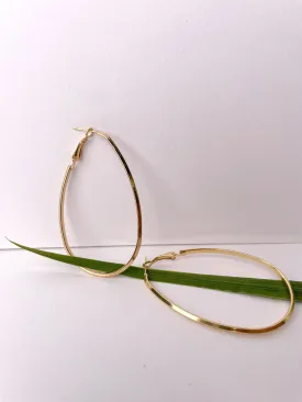 Gold Oval Hoop Earrings