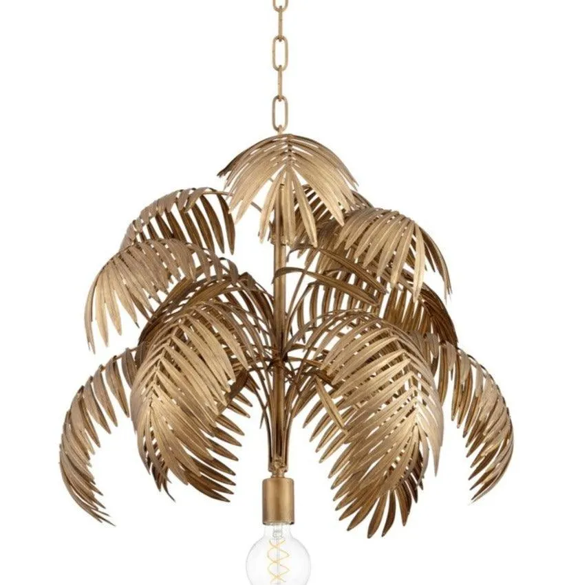 Golden Palm Metal Chandelier