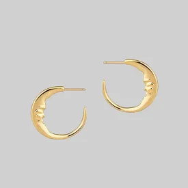 Golden Crescent Moon Earrings for Men - Perfect for Night Out