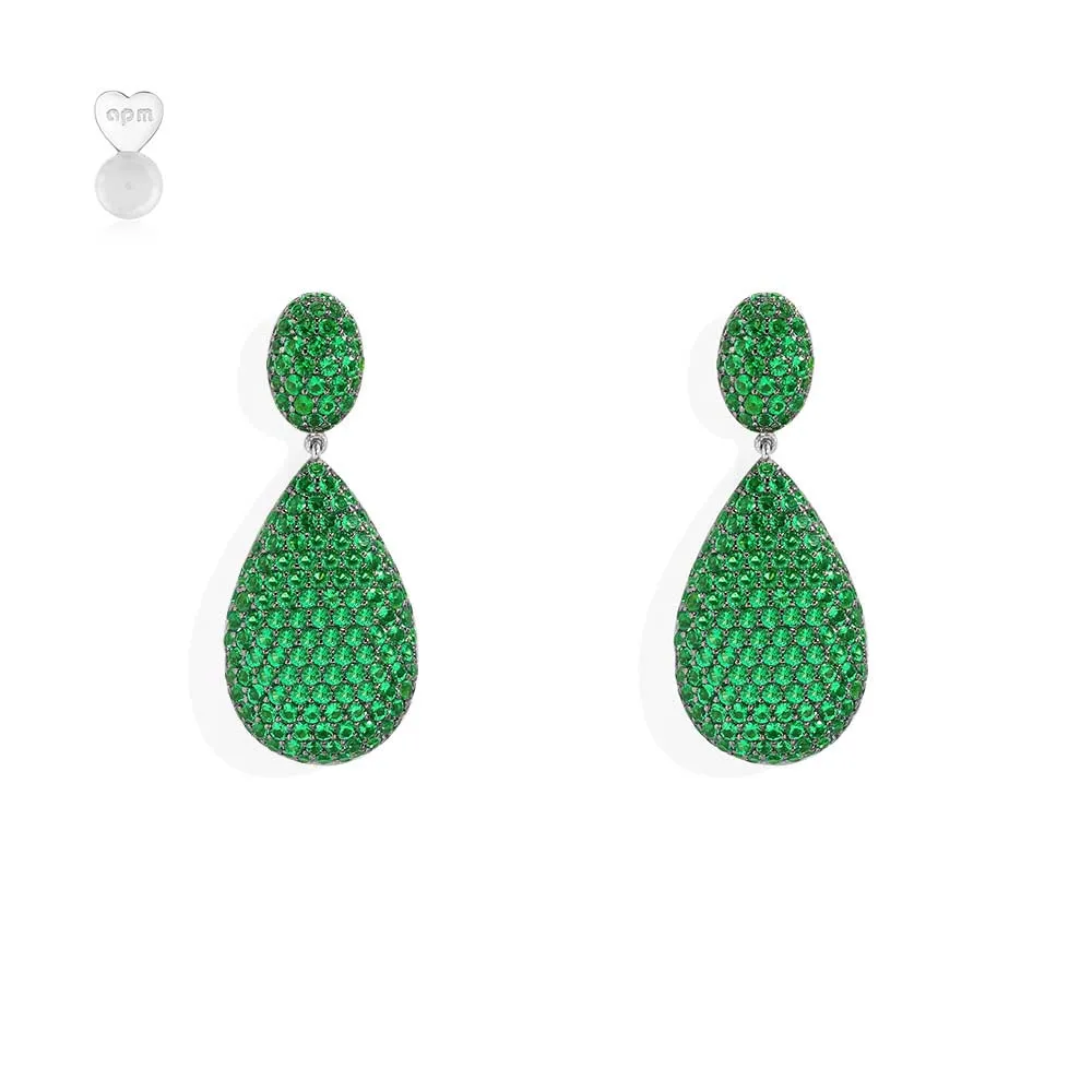 Green Drop Earrings