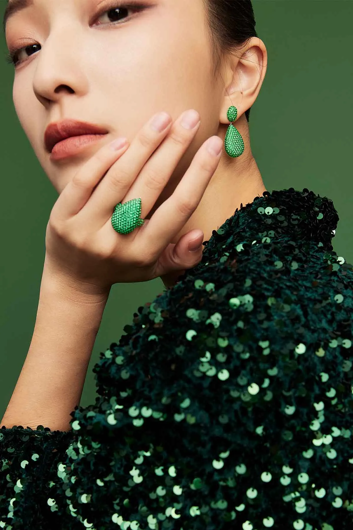 Green Drop Earrings