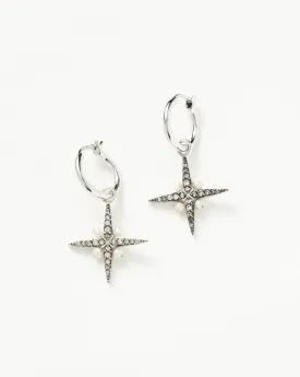 Harris Reed North Star Pearl Hoop Earrings | Sterling Silver/Pearl